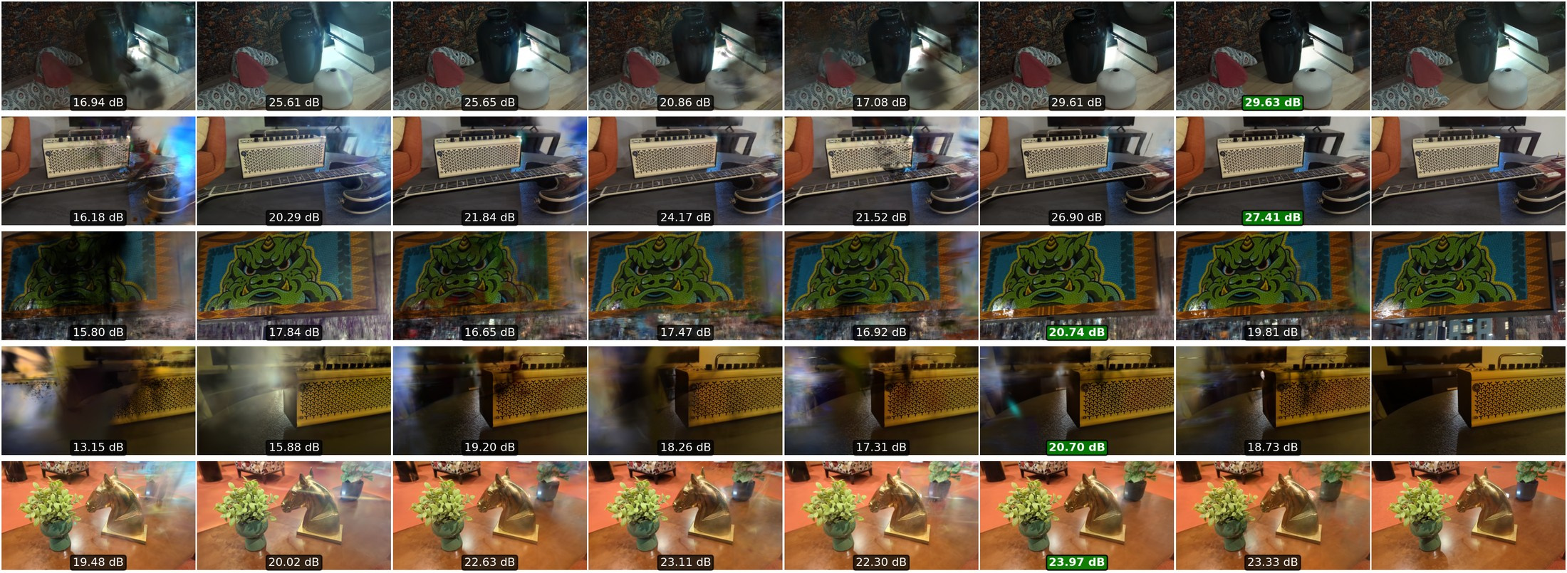 3D reconstruction quality with different flare-removal pre-processing